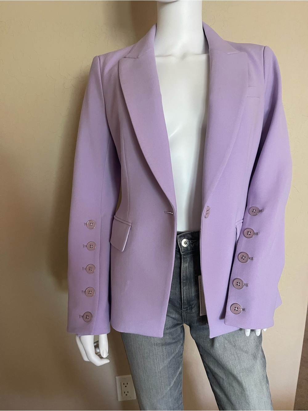 Veronica Beard Lavender Tailored Blazer Size 6 Lilac Single Button Jacket - Picture 10 of 11